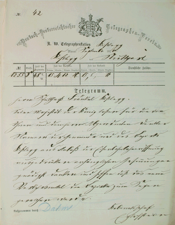 Telegramm 1870